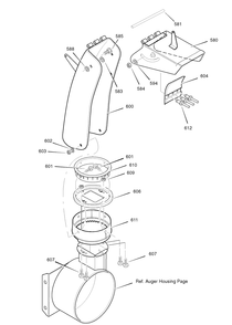 Discharge Chute Diagram and Parts List for 1695367-6291570X61 2007 Briggs and Stratton Snow Blower